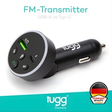 Tugg Germany Tugg Fm Verici & Araç Şarj Cihazı | Bluetooth 5.0 Fm Transmitter, Çift USB + Type-C Pd Hızlı Şarj