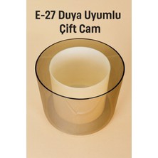 Aydınlatma Çiftli Cam Bal ve Beyaz Avize Camı ( 1 Adet Çiftli Cam) (Orjinal Cam)