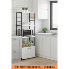 Dulgera 2 Kapaklı 4 Raflı Mutfak Standı | Kahve Köşesi Mutfak Rafı Çok Amaçlı Dolap Bangosu
