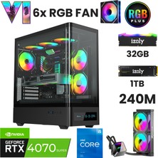 İzoly Nextgen D I5-13400F 32GB 1tb M.2 Nvme Rtx 4070 Super 12GB 240MM Sıvı Soğutma Oyuncu Masaüstü Bilgisayarı