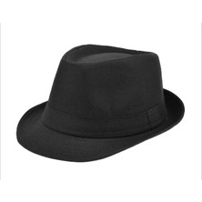 Skygo Çocuk Boy Siyah Kumaş Fötr Şapka Gösteri Şapkası Michael Jackson Şapkası 54 No