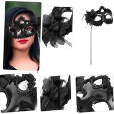 Skygo Siyah Işıltılı Tutmalı Fotoğraf Çekimi Maskesi 18X29 cm