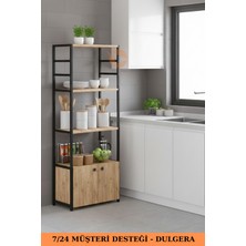 Dulgera 2 Kapaklı 4 Raflı Mutfak Standı | Kahve Köşesi Mutfak Rafı Çok Amaçlı Dolap Bangosu