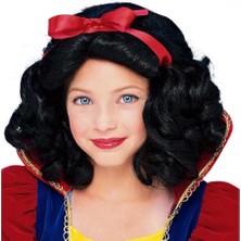 Skygo Pamuk Prenses Peruğu Kırmızı Fiyonklu