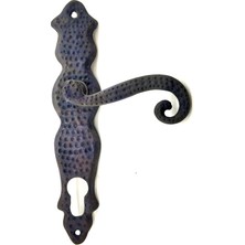 Skygo Antika Tarz Dekoratif Pirinç Kıvrık Banyo Kapı Kolu - 210X43 Mm, Oksit