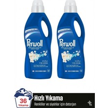 Perwoll Hassas Siyahlar ve Renkliler Için Hızlı Yıkama Sıvı Çamaşır Deterjanı 2 L X2 Adet