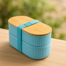 Brillant Saklama ve Beslenme Kutusu BR-6689 (3504)  2li Bambu Mavi