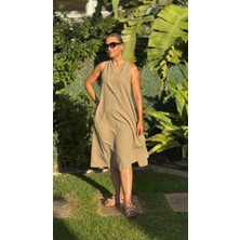 Efil Cepli Midi Elbise