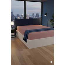 Favora %100 Pamuk Ranforce Premium Çift Kişilik Lastikli Çarşaf - Pudra