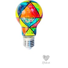 Rustik Ampül Vitray Ampül Rengarenk Ampül Ledli Ampül 4 W LED Filamentli Ampül Çok Renkli Camcı Stüdyo