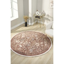 Venucci Home & Living Frezia Floral Bambu Polyester Oturma Odası Salon Mutfak Halısı Eskitme Çiçekli Vintage Halı