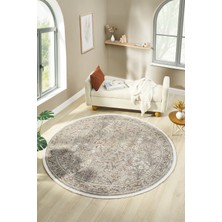 Venucci Home & Living Frezia Floral Bambu Polyester Oturma Odası Salon Mutfak Halısı Eskitme Çiçekli Vintage Halı