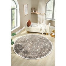 Venucci Home & Living Frezia Floral Bambu Polyester Oturma Odası Salon Mutfak Halısı Eskitme Çiçekli Vintage Halı