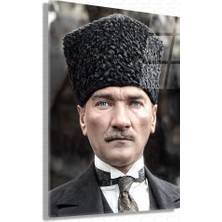 Sevgili Cam Ulu Önder - Mustafa Kemal Atatürk Cam Tablo