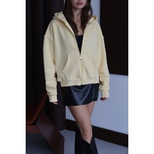 Combin 3 Iplik Şardonlu Kapşonlu Hoodie Frm Sarı P510437