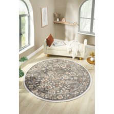 Venucci Home & Living Frezia Floral Bambu Polyester Oturma Odası Salon Mutfak Halısı Eskitme Çiçekli Vintage Halı