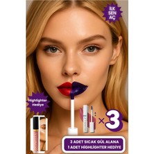 Zeonella Beauty Soyulabilir Ruj Sıcak Gül 3 Lü Avantajlı Paket Kalıcı Dudak Dövmesi