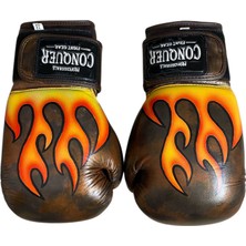 Conquer Custom Made Fire Deri Boks Eldiveni