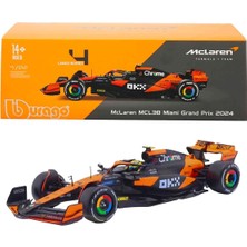 Bburago 1:24 Mclaren MCL38 Miami Grand Prix 2024 Formula 1 Yarış Arabası - 4-Lando Norris