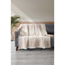 Denizli Concept Jakarlı Koltuk Örtüsü Bej