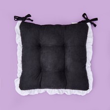 Evidea Soft Nora Sandalye Minderi - Siyah / Beyaz - 40X40 cm