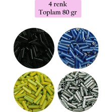 Venüs Shopping Uzun Boru Kesme Boncuk Çap 2mm Uzunluk 10 mm - 4 Renk - Toplam 80 Gram - BNC430