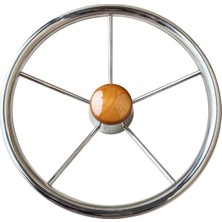 Erol Marin Tekne Direksiyon Simidi, 35CM, Paslanmaz, Tipo4, Tekne Dümen Simidi