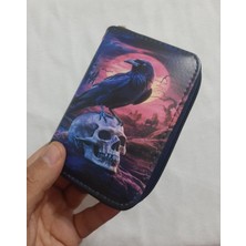 Owlbag Company Owl Bag Skull And Crow Desenli Tasarım Suni Deri Cüzdan