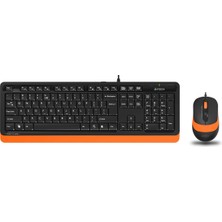 A4 Tech F1010 Kablolu USB Standart Turuncu Q Klavye+Mouse