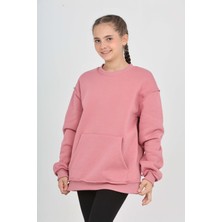 Toontoy Kız Çocuk Arka Eva Nakışlı Sweatshırt