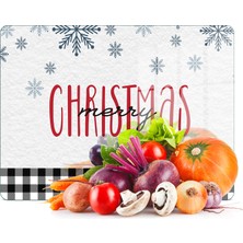 Decovetro Cam Kesme Tahtası ve Sunumluk Winter Yılbaşı Desenli 20 x 30 cm