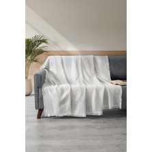 Denizli Concept Jakarlı Koltuk Örtüsü Gri