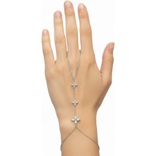 Shiny Spectra Gümüş Şahmeran Üçlü Çiçek Rodaj 925 Ayar Beyaz Renk