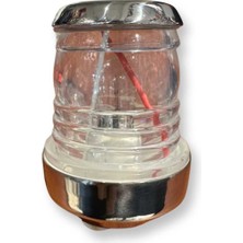 Erol Marin Tepe Lambası Küçük Beyaz Mercekli Krom Taban ve Başlık Güneşte Solmaz Tepe Lambası 12V-24V