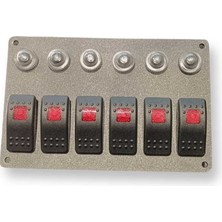 Erol Marin 6'lı Swıtch Panel Otomatik Sigortalı ve Işıklı 120MM x 185MM