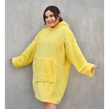 Pabtex Kapüşonlu Peluş Giyilebilir Battaniye – Ultra Yumuşak Oversize