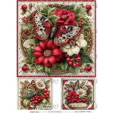 Lineart Y1015 Yeniyıl Serisi Pirinç Dekopaj 29*42 cm