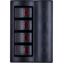Erol Marin Otomatik Sigortalı Işıklı Switch Sigorta Panel 4'lü Çift LED Tekne Karavan