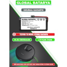 Global Batarya Tesvor T8 Akıllı Robot Süpürge Bataryası 14.4v 2600mAh Li-ion Pil (Orijinal Kapasite)