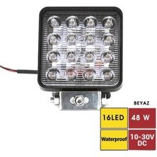 Erol Marin 10V-30V Çalışma Lambası (16 x 3W Power Ledli) Kare (108*108)