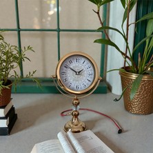 Damla Home Dekoratif Ayaklı Masa Saati (Metal) Gold