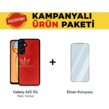 Royal Case Samsung Galaxy A25 5g Suni Deri Kılıf ve Temperli Ekran Koruyucu Koruma Paketi Ryc/aras+Cam