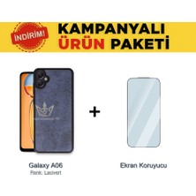 Techno Guru Samsung Galaxy A06 Ikili Ekonomik Koruma Paketi Aras Deri Kılıf + Temperli Ekran Koruyucu
