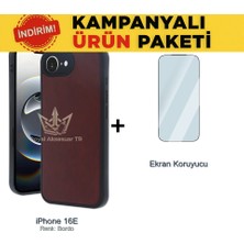 Techno Guru iPhone 16E Ikili Ekonomik Koruma Paketi Aras Deri Kılıf + Temperli Ekran Koruyucu