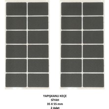 Pasific Zemin Koruyucu 35X55 mm Siyah Keçe, Ses ve Çizik Önleyici Siyah Mobilya Keçesi 2 Adet