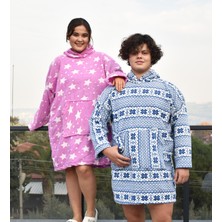 Pabtex Kapüşonlu Peluş Giyilebilir Battaniye – Ultra Yumuşak Oversize