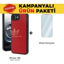 Royal Case iPhone 16E Suni Deri Kılıf ve Temperli Ekran Koruyucu Koruma Paketi Ryc/aras+Cam