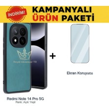 Royal Case Redmi Note 14 Pro 5g Suni Deri Kılıf ve Temperli Ekran Koruyucu Koruma Paketi Ryc/aras+Cam