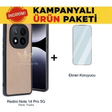 Royal Case Redmi Note 14 Pro 5g Suni Deri Kılıf ve Temperli Ekran Koruyucu Koruma Paketi Ryc/aras+Cam