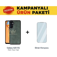 Royal Case Samsung Galaxy A25 5g Suni Deri Kılıf ve Temperli Ekran Koruyucu Koruma Paketi Ryc/aras+Cam
